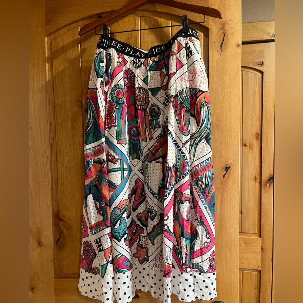 𝔻𝕆𝕌𝔹𝕃𝔼 𝔻 ℝ𝔸ℕℂℍ Women's Colorful Graphic Skirt